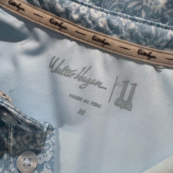 Walter Hagen Men’s Golf Polo Shirt Blue Floral Print Size‎ M Performance - Picture 3 of 5